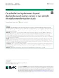 Causal relationship between thyroid dysfunction and ovarian cancer: A two-sample Mendelian randomization study