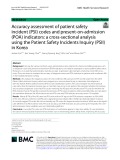 Accuracy assessment of patient safety incident (PSI) codes and present-on-admission (POA) indicators: A cross-sectional analysis using the Patient Safety Incidents Inquiry (PSII) in Korea