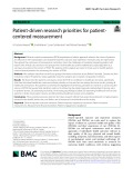 Patient-driven research priorities for patientcentered measurement