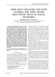Similarity measure and path algebra for topic-aware reputation trust in social networks