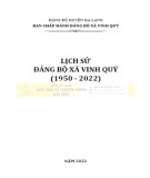 Ebook Lịch sử Đảng bộ xã Vinh Quý (1950-2022): Phần 1