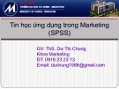 Bài giảng Tin học ứng dụng trong Marketing (SPSS) - ThS. Dư Thị Chung