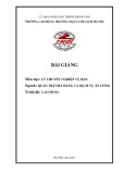 Bài giảng Lý thuyết nghiệp vụ bàn (Ngành: Quản trị nhà hàng và dịch vụ ăn uống - Cao đẳng) - Trường Cao đẳng Thương mại và Du lịch Hà Nội