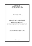 Luận án Tiến sĩ Ngôn ngữ học: Đối chiếu kết cấu mệnh lệnh tiếng Anh - tiếng Việt dưới góc độ ngôn ngữ học tri nhận