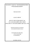 Luận án Tiến sĩ Quản lý kinh tế: Quản lý chất lượng dịch vụ tại các Cảng hàng không trực thuộc Tổng công ty Cảng hàng không Việt Nam - CTCP