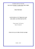 Tóm tắt Luận án Tiến sĩ Việt Nam học: Nguồn nhân lực nữ trong du lịch cộng đồng tại tỉnh Thái Nguyên