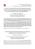 Các yếu tố ảnh hưởng đến quyết định đặt phòng trực tuyến của khách du lịch trên Booking.com tại các khách sạn 4 sao ở thành phố Huế