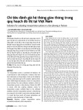 Chỉ tiêu đánh giá hệ thống giao thông trong quy hoạch đô thị tại Việt Nam