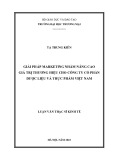 Luận văn Thạc sĩ Kinh tế: Giải pháp Marketing nhằm nâng cao giá trị thương hiệu cho Công ty cổ phần dược liệu và thực phẩm Việt Nam