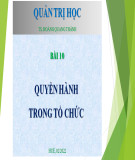 Bài giảng Quản trị học: Bài 10 - TS. Hoàng Quang Thành