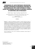 So sánh hiệu quả dự phòng tụt huyết áp của truyền tĩnh mạch liên tục noradrenalin với phenylepherin trong gây tê tủy sống để mổ lấy thai tại Bệnh viện Phụ sản Trung ương