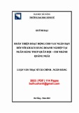 Luận văn Thạc sĩ Tài chính ngân hàng: Hoàn thiện hoạt động cho vay ngắn hạn đối với Khách hàng doanh nghiệp tại Ngân hàng TMCP Quân Đội – Chi nhánh Quảng Ngãi