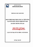 Luận văn Thạc sĩ Tài chính ngân hàng: Hoàn thiện hoạt động cho vay tiêu dùng tại Ngân hàng trách nhiệm hữu hạn Sài Gòn Thương Tín Lào