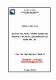 Luận văn Thạc sĩ Quản lý kinh tế: Quản lý nhà nước về công nghiệp tại tỉnh Salavan, nước Cộng hòa dân chủ nhân dân Lào