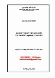 Luận văn Thạc sĩ Quản lý giáo dục: Quản lý công tác sinh viên tại trường Đại học Văn Hiến