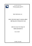 Tóm tắt luận văn Thạc sĩ Thống kê kinh tế: Phân tích thu nhập hộ gia đình trên địa bàn tỉnh Quảng Nam