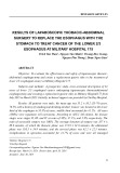 Results of laparoscopic thoracic-abdominal surgery to replace the esophagus with the stomach to treat cancer of the lower 2/3 esophagus at Military Hospital 175