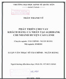 Luận văn Thạc sĩ Tài chính ngân hàng: Mở rộng cho vay khách hàng cá nhân tại Ngân hàng Ngoại thương Lào - Chi nhánh Viêng Chăn