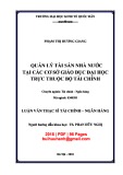 Luận văn Thạc sĩ Tài chính ngân hàng: Quản lý tài sản nhà nước tại các cơ sở sở giáo dục đại học trực thuộc Bộ Tài chính