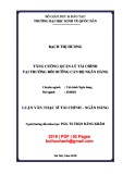 Luận văn Thạc sĩ Tài chính ngân hàng: Tăng cường quản lý tài chính tại trường Bồi dưỡng cán bộ ngân hàng