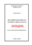 Luận văn Thạc sĩ Quản trị kinh doanh: Phát triển nguồn nhân lực tại Công ty Điện lực Gia Lai