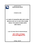 Luận văn Thạc sĩ Quản trị kinh doanh: Các nhân tố ảnh hưởng đến chất lượng mối quan hệ tại các khu công nghiệp thuộc vùng kinh tế trọng điểm Miền Trung