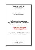 Luận văn Thạc sĩ Quản trị kinh doanh: Quản trị kênh phân phối tại Công ty xăng dầu Bình Định