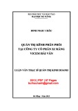 Luận văn Thạc sĩ Quản trị kinh doanh: Quản trị kênh phân phối tại Công ty cổ phần xi măng Vicem Hải Vân