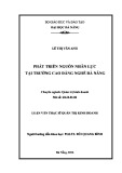 Luận văn Thạc sĩ Quản trị kinh doanh: Phát triển nguồn nhân lực tại Trường Cao đẳng nghề Đà Nẵng