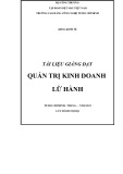 Tài liệu giảng dạy Quản trị kinh doanh lữ hành - Trường CĐ Công nghệ TP. HCM