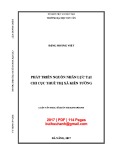 Luận văn Thạc sĩ Quản trị kinh doanh: Phát triển nguồn nhân lực tại Chi cục Thuế thị xã Kiến Tường