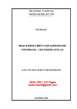 Luận văn Thạc sĩ Quản trị kinh doanh: Hoạch định chiến lược kinh doanh tại Vietinbank - Chi nhánh Long An