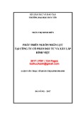 Luận văn Thạc sĩ Quản trị kinh doanh: Phát triển nguồn nhân lực tại Công ty Cổ phần Đầu tư và Xây lắp Đỉnh Việt