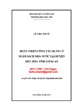 Luận văn Thạc sĩ Quản trị kinh doanh: Hoàn thiện công tác quản lý ngân sách nhà nước tại huyện Đức Hòa, tỉnh Long An