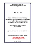 Luận văn Thạc sĩ Tài chính ngân hàng: Tăng cường huy động vốn tại Ngân hàng Nông nghiệp và Phát triển nông thôn Việt Nam chi nhánh huyện Quỳnh Lưu tỉnh Nghệ An