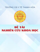 Đề tài nghiên cứu khoa học: Bước đầu đánh giá và phân loại chất lượng nước hồ Đồng Chiệc, Thành phố Thanh Hoá năm 2020