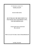 Tóm tắt luận văn Thạc sĩ Quản trị kinh doanh: Quản trị quan hệ khách hàng tại Ngân hàng Việt Nam Thịnh Vượng, chi nhánh Bình Định