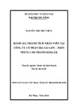 Tóm tắt luận văn Thạc sĩ Quản trị kinh doanh: Đánh giá thành tích nhân viên tại Công ty cổ phần Bia Sài Gòn – Miền Trung chi nhánh Đăklăk