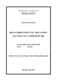 Tóm tắt luận văn Thạc sĩ Quản trị kinh doanh: Hoàn thiện công tác trả lương tại Công ty Cà phê Buôn Hồ