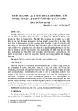 Phát triển du lịch sinh thái tại phá Hạc Hải thuộc huyện Lệ Thuỷ và huyện Quảng Ninh, tỉnh Quảng Bình