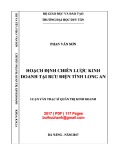 Luận văn Thạc sĩ Quản trị kinh doanh: Hoạch định chiến lược kinh doanh tại Bưu điện tỉnh Long An