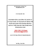 Luận văn Thạc sĩ Quản trị kinh doanh: Giải pháp nâng cao công tác quản lý các dự án đầu tư xây dựng sử dụng vốn ngân sách Nhà nước do địa phương quản lý trên địa bàn thị xã Điện Bàn, tỉnh Quảng Nam