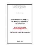 Luận văn Thạc sĩ Quản trị kinh doanh: Phát triển nguồn nhân lực tại Trung tâm Kinh doanh VNPT Kiên Giang