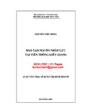 Luận văn Thạc sĩ Quản trị kinh doanh: Đào tạo nguồn nhân lực tại Viễn thông Kiên Giang