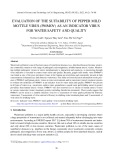 Evaluation of the suitability of pepper mild mottle virus (PMMOV) as an indicator virus for water safety and quality