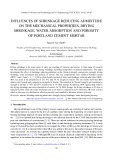 Influences of shrinkage reducing admixture on the mechanical properties, drying shrinkage, water absorption and porosity of portland cement mortar