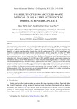 Possibility of using recycled waste medical-glass as fine aggregate in normal-strength concrete