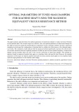 Optimal parameters of tuned mass dampers for machine shaft using the maximum equivalent viscous resistance method