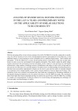 Analysis of spanish social housing policies in the last 16 years and preliminary notes on the applicability of similar solutions to Ho Chi Minh City