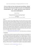 Evaluation of ion exchange material from sulfonated polystyrene waste synthesized for removal Cr3+ from aqueous solution by column experiment